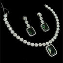 NAFJ Party Wear Silver Plated Austrian Stone Necklace Set