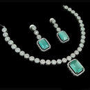 NAFJ Party Wear Silver Plated Austrian Stone Necklace Set