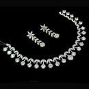 NAFJ Party Wear Silver Plated Crystal Stone Necklace Set