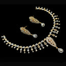 NAFJ Party Wear 2 Tone Plated  Embellished with American Diamonds Necklace Set