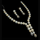 NAFJ Party Wear 2 Tone Plated Austrian Stone And Pearls Necklace Set