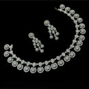 NAFJ Party Wear Silver Plated Austrian Stone Necklace Set