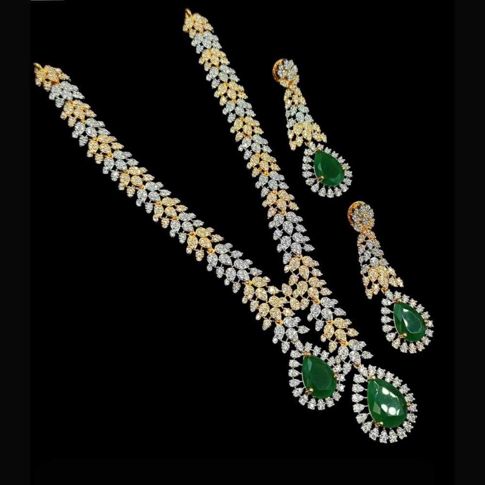 NAFJ Party Wear 2 Tone Plated Austrian Stone Necklace Set