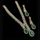 NAFJ Party Wear 2 Tone Plated Austrian Stone Necklace Set