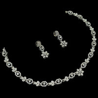 NAFJ Elegant Silver Plated Austrian Stones Necklace Set