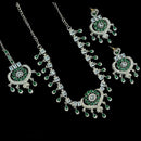 NAFJ Silver Plated Crystal Stone Party Wear Necklace Set