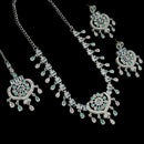 NAFJ Silver Plated Crystal Stone Party Wear Necklace Set