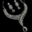 NAFJ Glamorous Silver Plated American Diamond Necklace Set