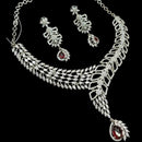 NAFJ Glamorous Silver Plated American Diamond Necklace Set
