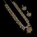 NAFJ Elegant Gold Plated Crystal Stones And Beads Long Necklace Set