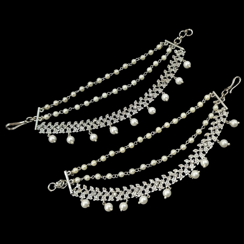 NAFJ Elegant Gold Plated Crystal Stones And Beads Long Necklace Set