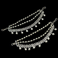 NAFJ Elegant Gold Plated Crystal Stones And Beads Long Necklace Set
