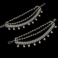 NAFJ Designer Silver Finish Austrian Stones And Beads Kanchain