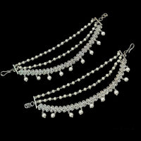 NAFJ Designer Silver Finish Austrian Stones And Beads Kanchain