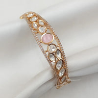NAFJ Designer Gold Plated Kundan Polki Openable Bracelet