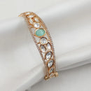 NAFJ Designer Gold Plated Kundan Polki Openable Bracelet