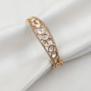 NAFJ Designer Gold Plated Kundan Polki Openable Bracelet
