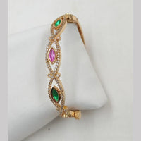 NAFJ Designer Gold Plated Kundan Polki Openable Bracelet
