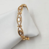 NAFJ Designer Gold Plated Kundan Polki Openable Bracelet