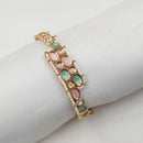 NAFJ Designer Gold Plated Kundan Polki Openable Bracelet