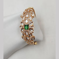 NAFJ Designer Gold Plated Kundan Polki Openable Bracelet
