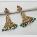 NAFJ Elegant Gold Plated Sparkling Crystal Stones And Beads Dangler Earrings