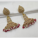 NAFJ Elegant Gold Plated Sparkling Crystal Stones And Beads Dangler Earrings