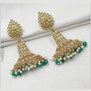 NAFJ Elegant Gold Plated Sparkling Crystal Stones And Beads Dangler Earrings