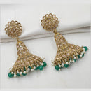 NAFJ Elegant Gold Plated Sparkling Crystal Stones And Beads Dangler Earrings