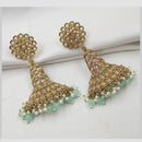 NAFJ Elegant Gold Plated Sparkling Crystal Stones And Beads Dangler Earrings