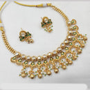 NAFJ Royal Gold Plated Polki Kundan And Meenakari Necklace Set