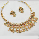 NAFJ Royal Gold Plated Polki Kundan And Meenakari Necklace Set