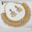 NAFJ Royal Gold  Pota And Pearl Necklace Set