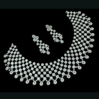 NAFJ Elegant Silver Plated Austrian Stones Necklace Set