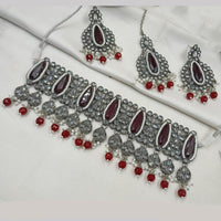 NAFJ Elegant Ethnic Crystal And Beads Choker Necklace Set