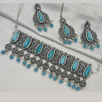 NAFJ Elegant Ethnic Crystal And Beads Choker Necklace Set