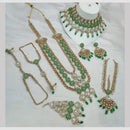 NAFJ Royal Gold Plated Kundan Stone And Beads Bridal Set