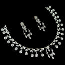 NAFJ Glamorous Silver Plated American Diamond Necklace Set