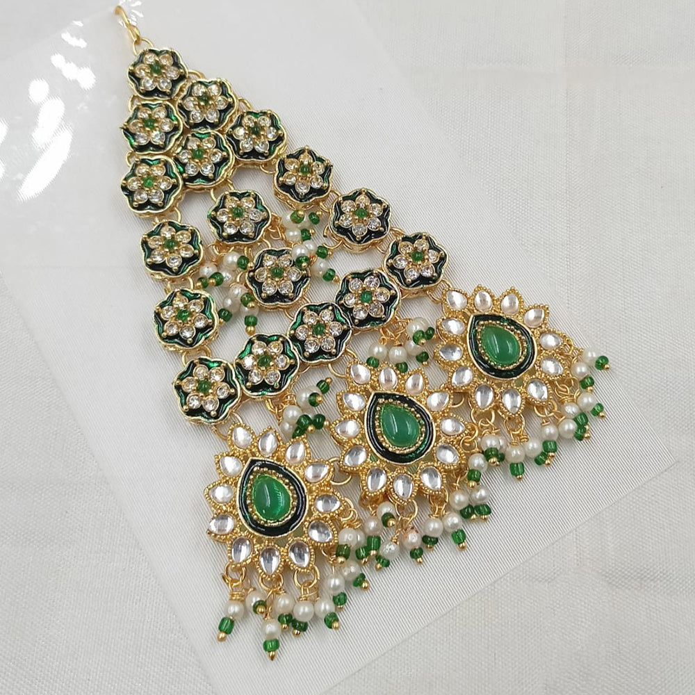 NAFJ Royal Gold-Plated Kundan & Pearl Meenakari A Touch of Timeless Tradition Pasa