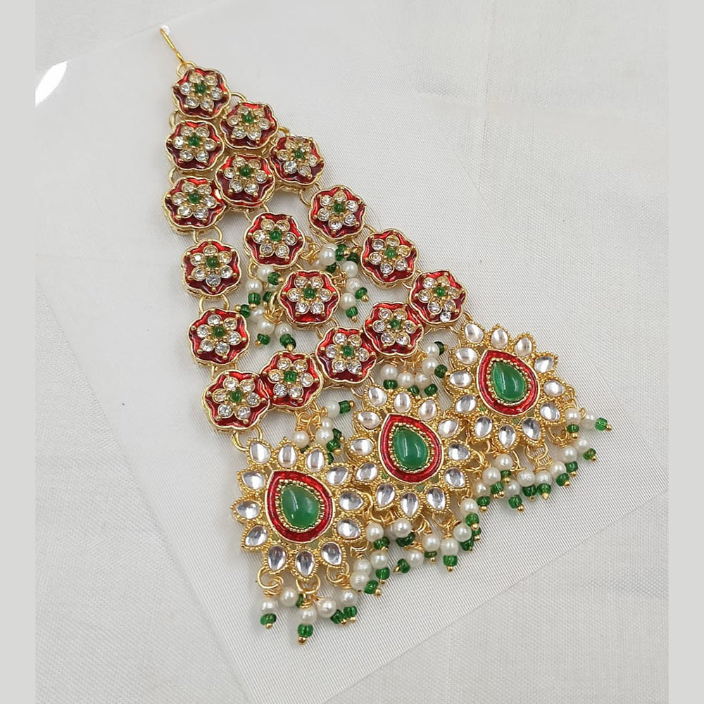 NAFJ Royal Gold-Plated Kundan & Pearl Meenakari A Touch of Timeless Tradition Pasa