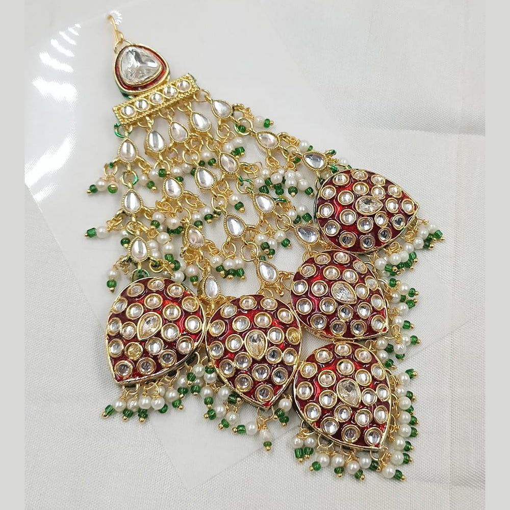 NAFJ Royal Gold-Plated Kundan & Pearl Meenakari A Touch of Timeless Tradition Pasa