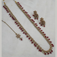 NAFJ Gold-Plated Crystal & Beads Timeless Grace, Modern Charm Long Necklace Set