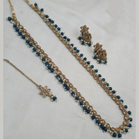 NAFJ Gold-Plated Crystal & Beads Timeless Grace, Modern Charm Long Necklace Set