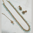 NAFJ Gold-Plated Crystal & Beads Timeless Grace, Modern Charm Long Necklace Set