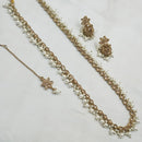 NAFJ Gold-Plated Crystal & Beads Timeless Grace, Modern Charm Long Necklace Set