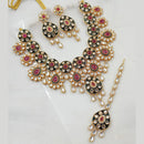 NAFJ Artistic Gold-Plated  Kundan and Meenakari Timeless Charm Necklace Set