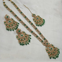 NAFJ Gold-Plated Crystal & Beads Timeless Grace, Modern Charm Long Necklace Set