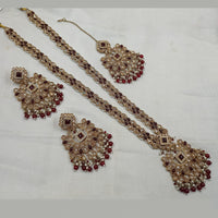 NAFJ Gold-Plated Crystal & Beads Timeless Grace, Modern Charm Long Necklace Set