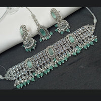 NAFJ Silver-Plated Crystal & Beads Classic Beauty Reimagined Choker Necklace Set