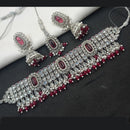 NAFJ Silver-Plated Crystal & Beads Classic Beauty Reimagined Choker Necklace Set